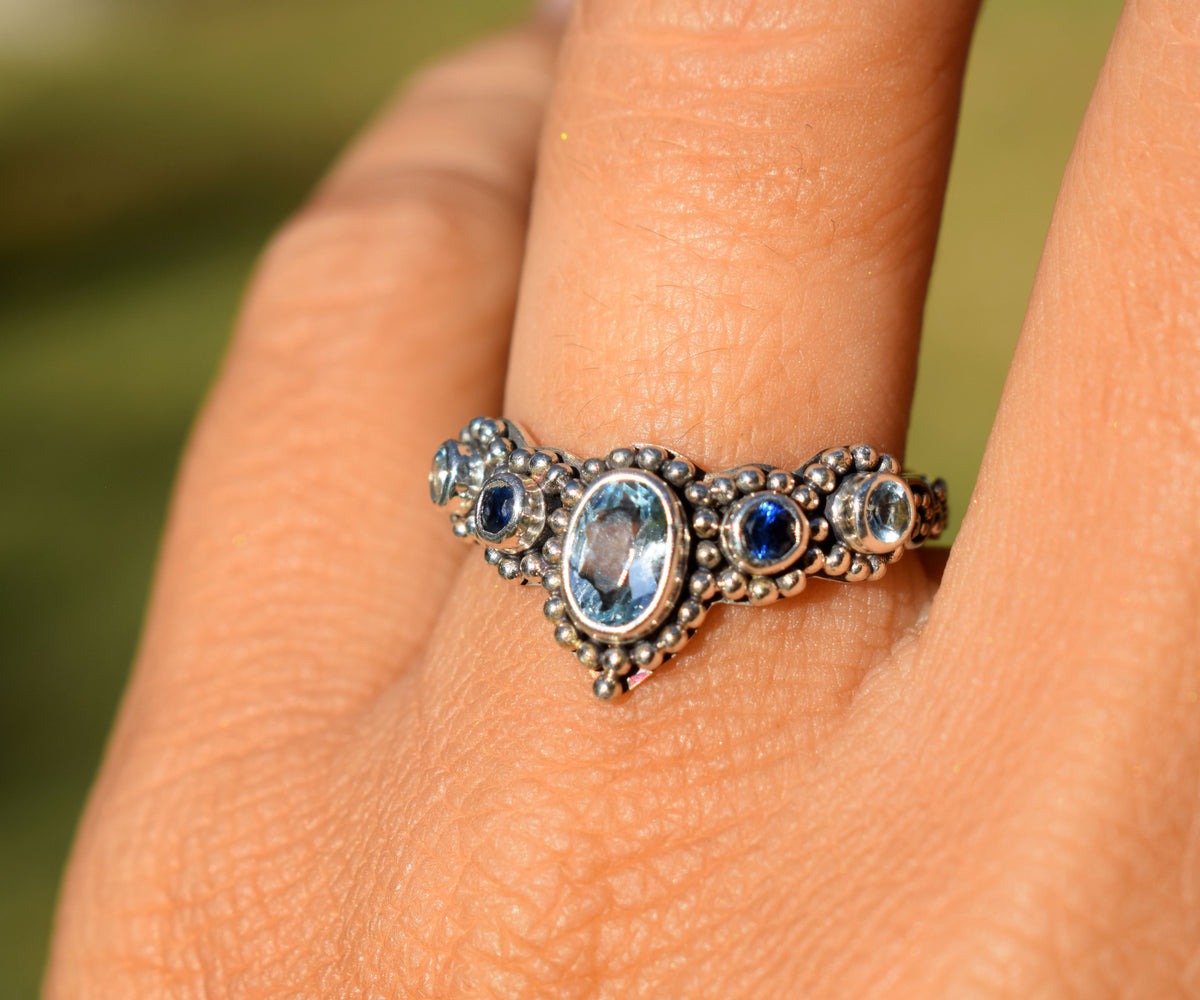 Anillo Petra Fusión Aguamarina