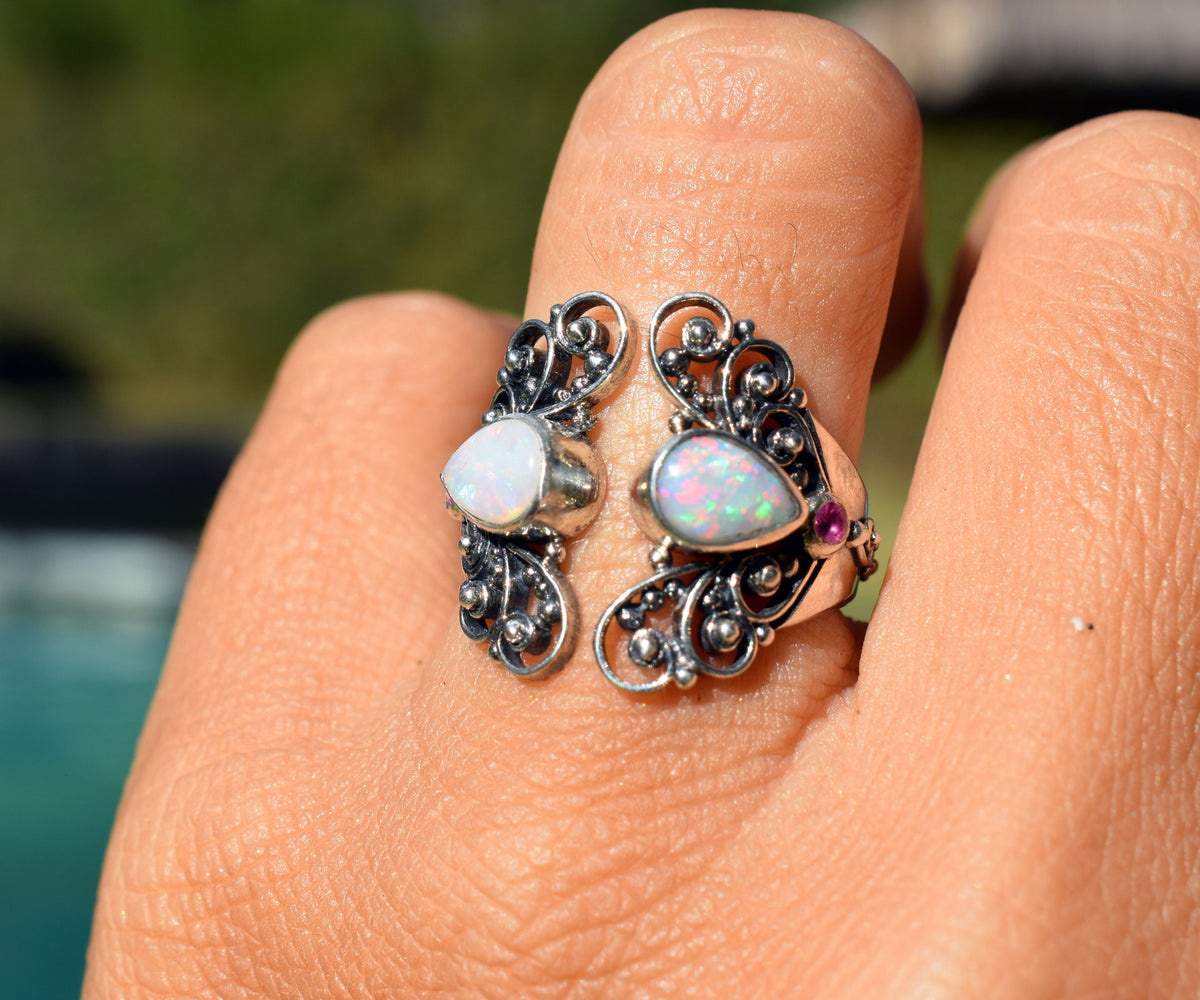 Anillo Open Butterfly Opalo Rubies