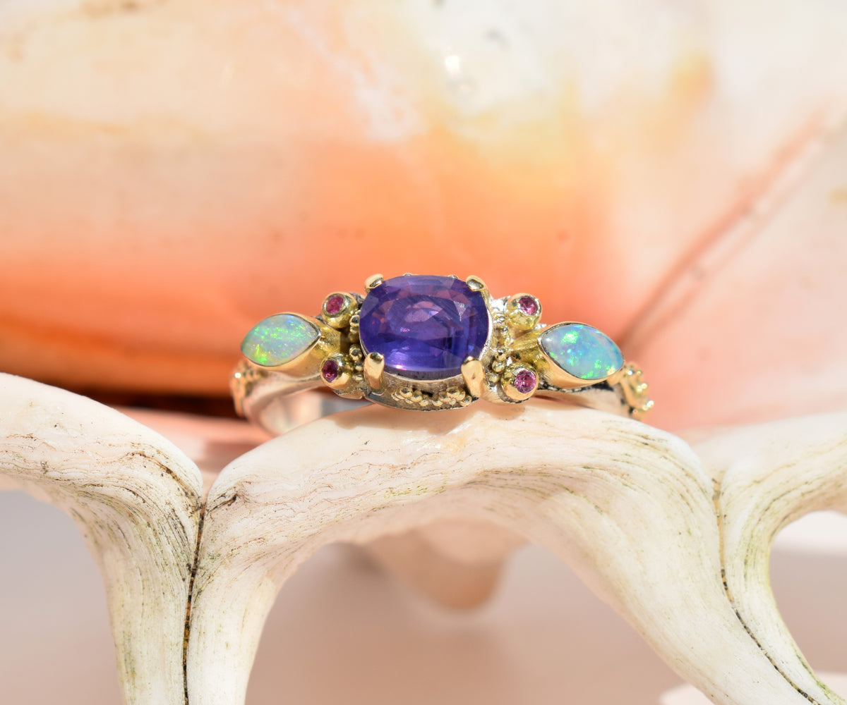 Anillo Aura Purple Pink Zafiro