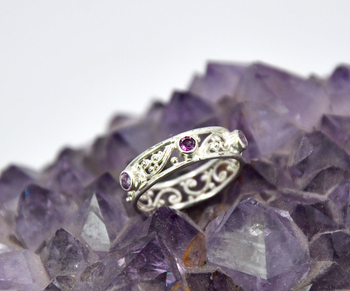 Anillo Basic Open Amatistas