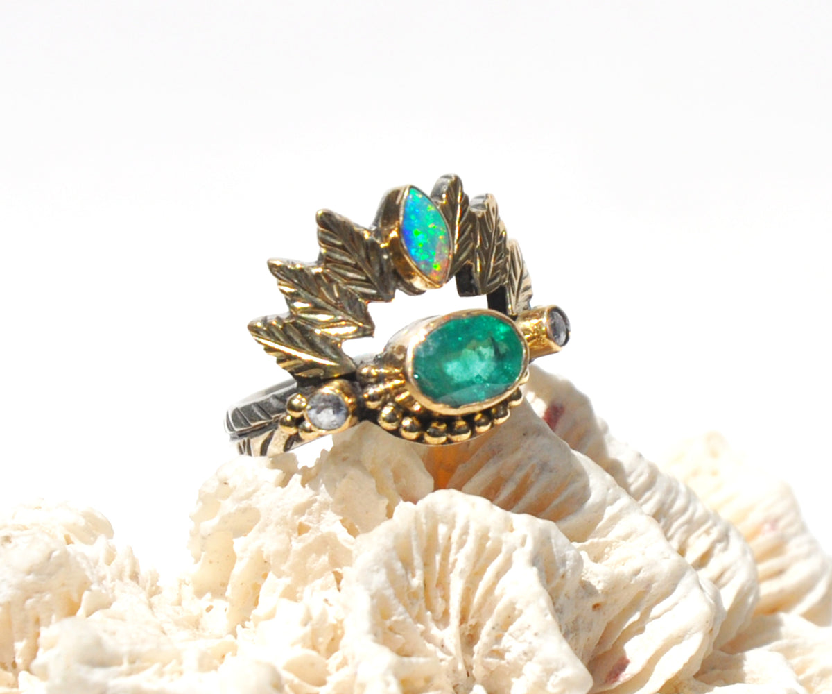 Anillo Pocahontas Esmeralda