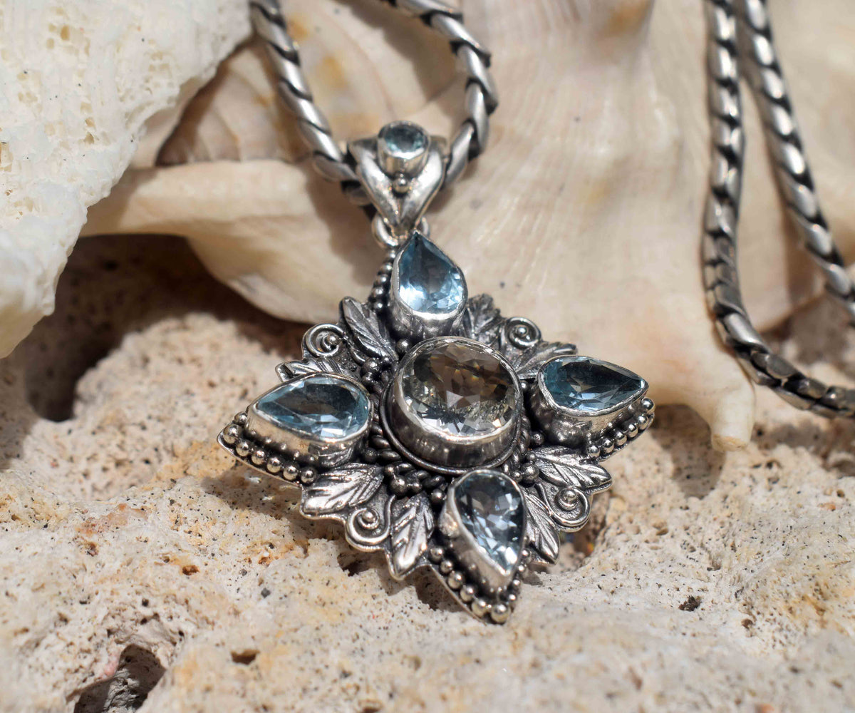 Colgante  Pocahontas Aguamarina