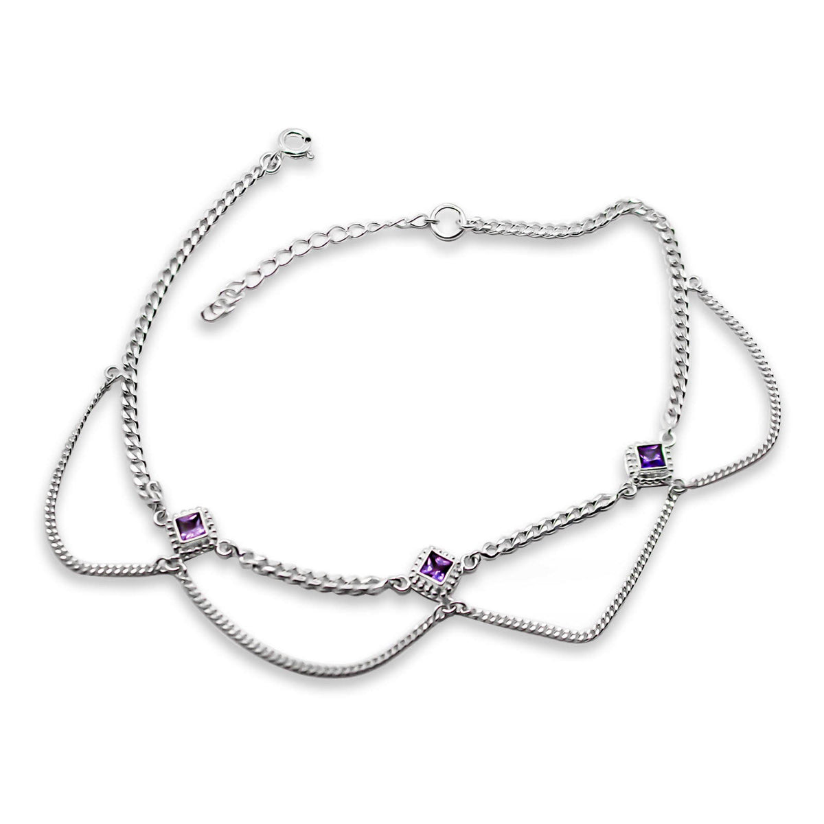 Tobillera Chain Amatistas
