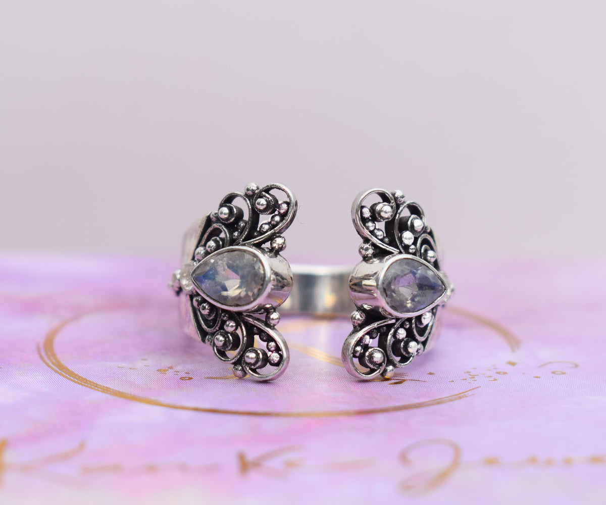 Anillo Butterfly Piedra Luna