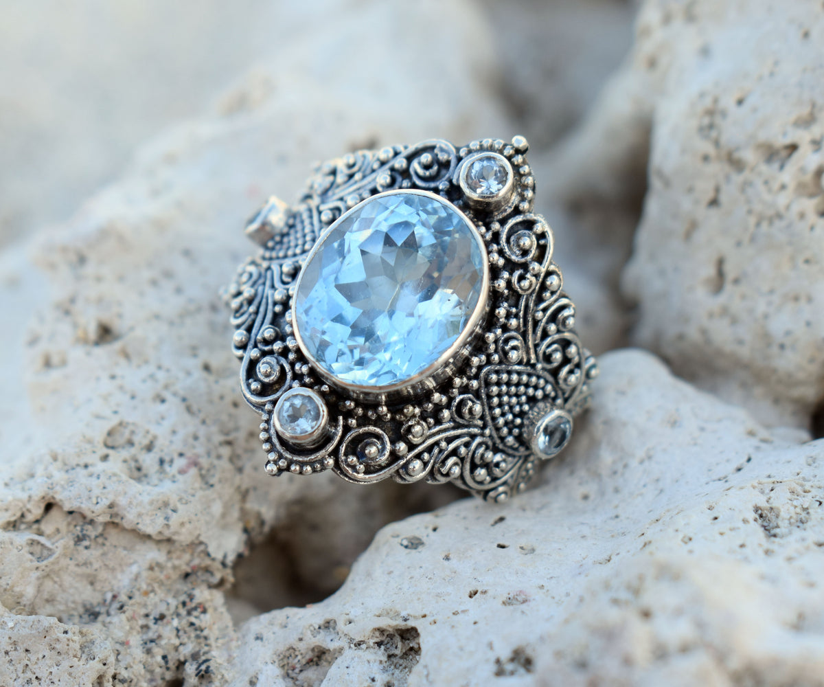 Anillo Lotus Big Topacio