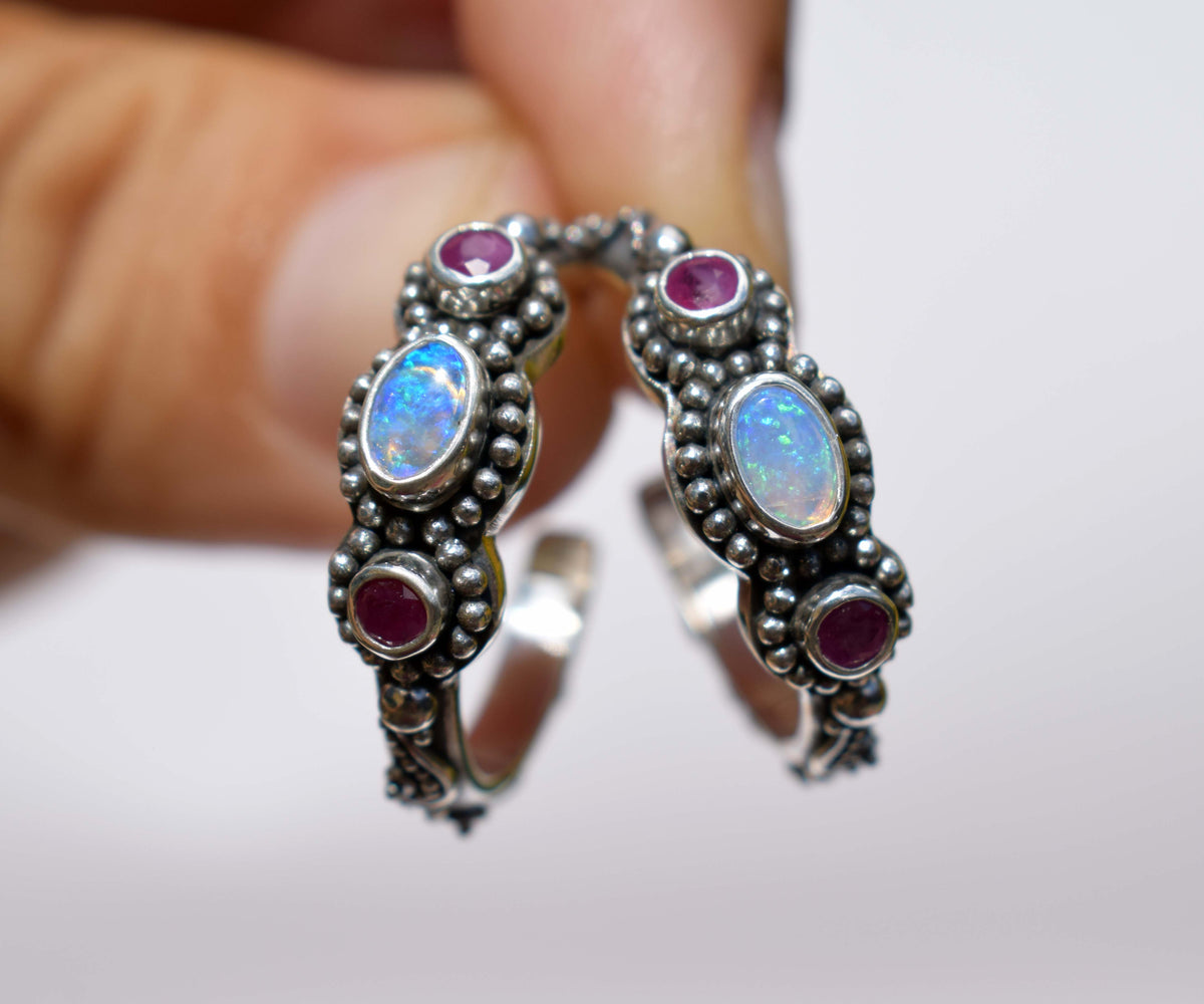 Argollas Roma Opalo Rubi