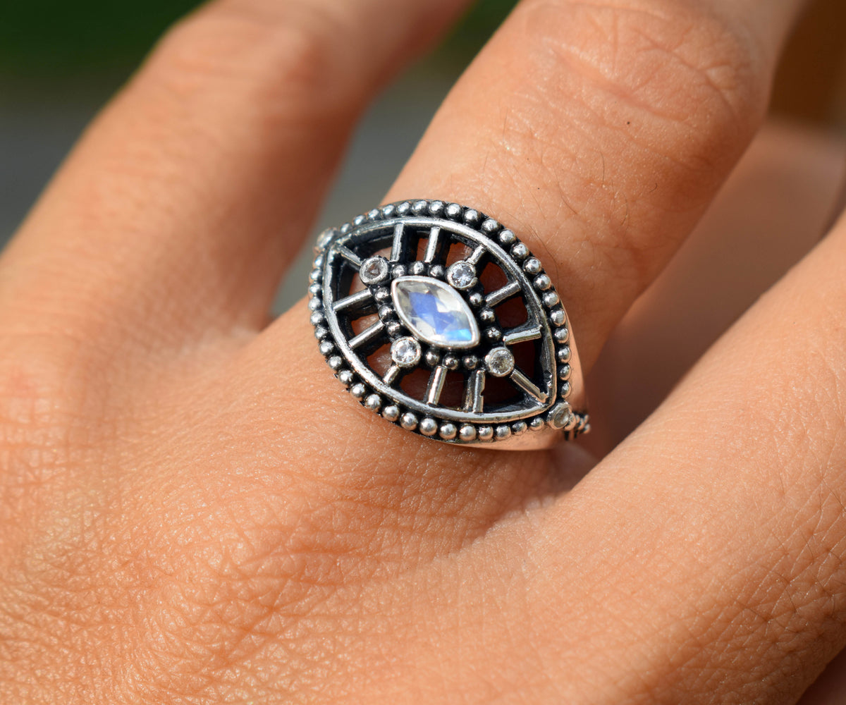 Anillo Tercer Ojo Piedra Luna