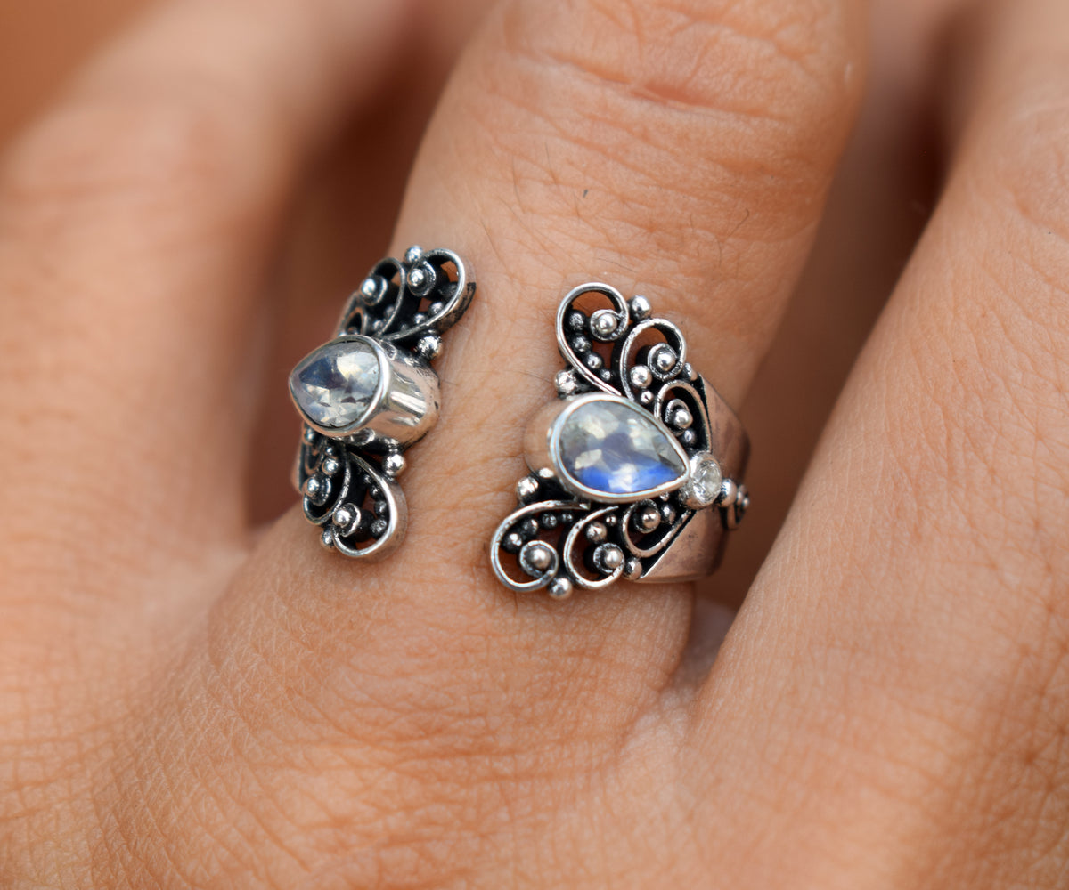 Anillo Butterfly Piedra Luna