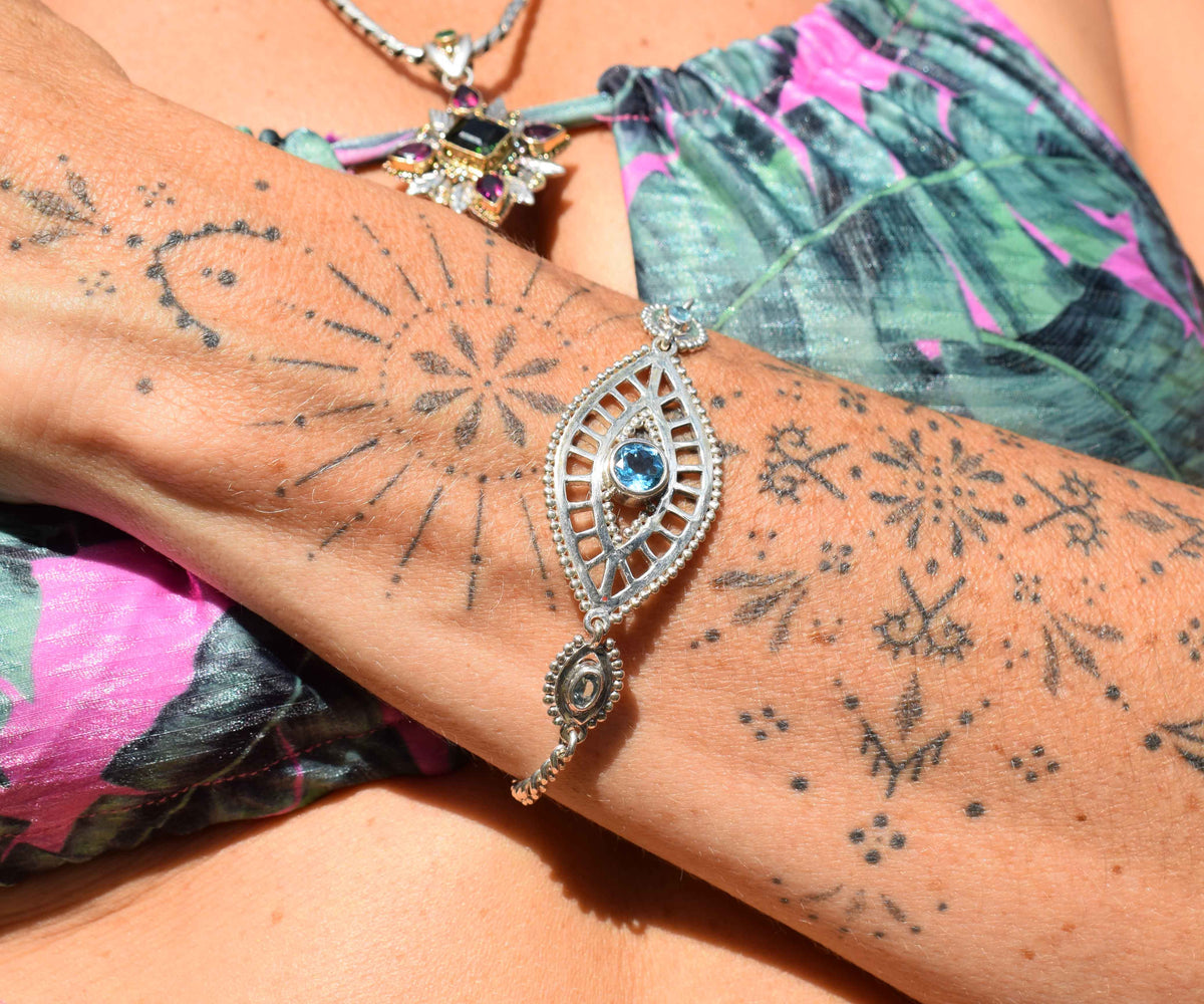 Pulsera ojito protector Topacio