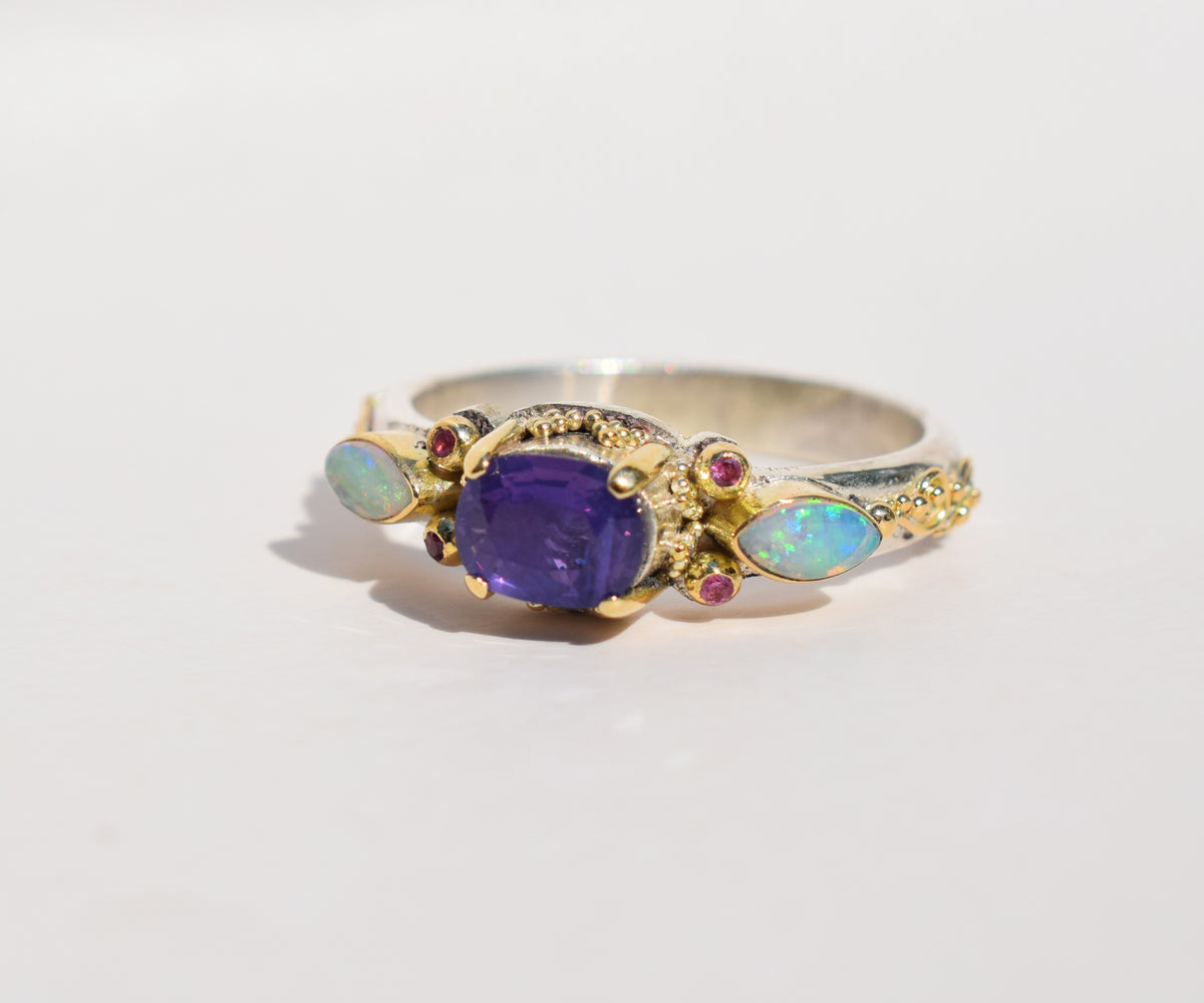 Anillo Aura Purple Pink Zafiro