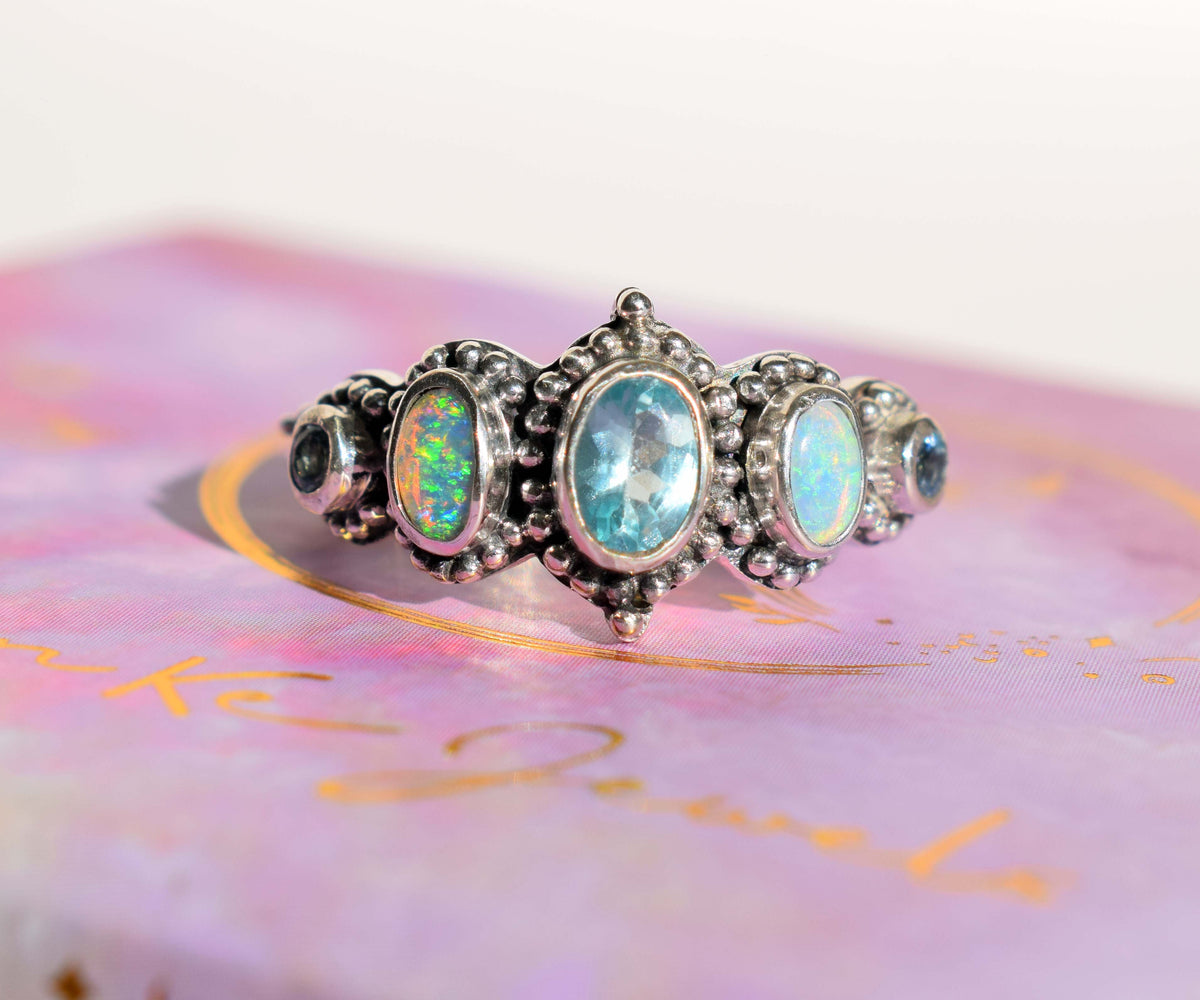 Anillo Petra Apatita Ópalo