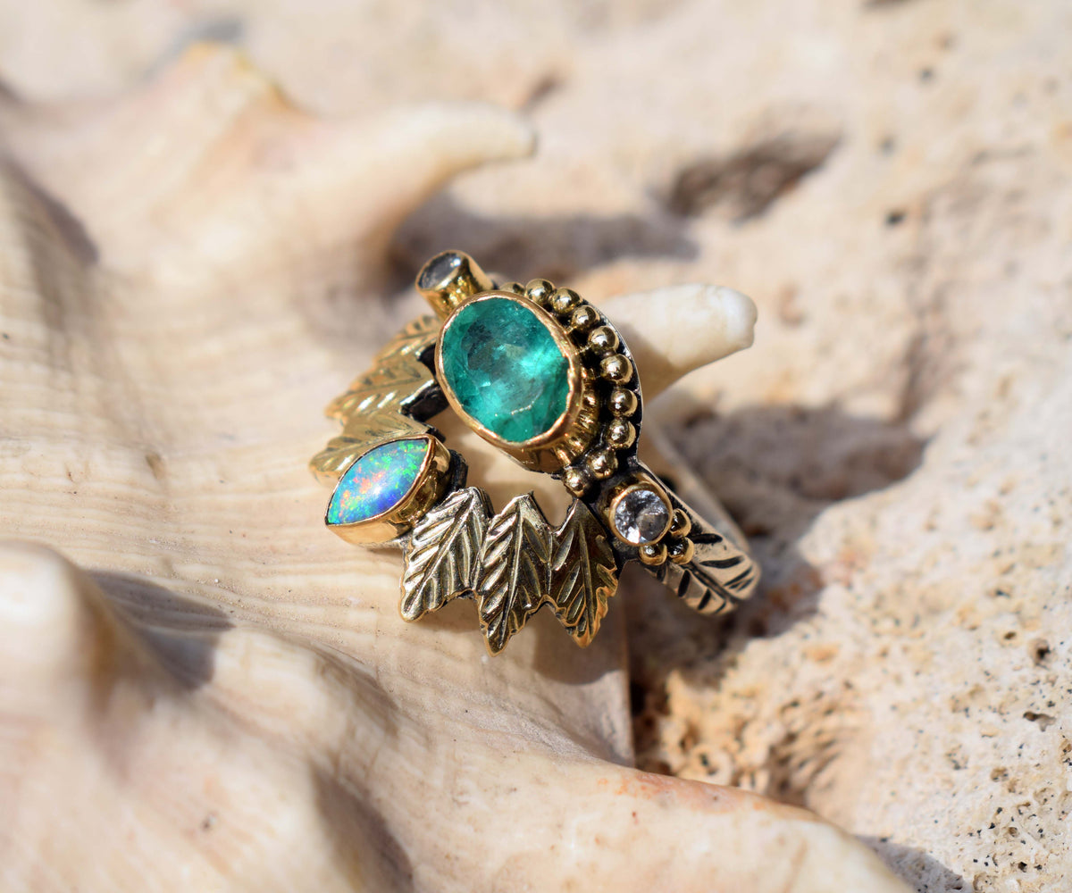 Anillo Pocahontas Esmeralda