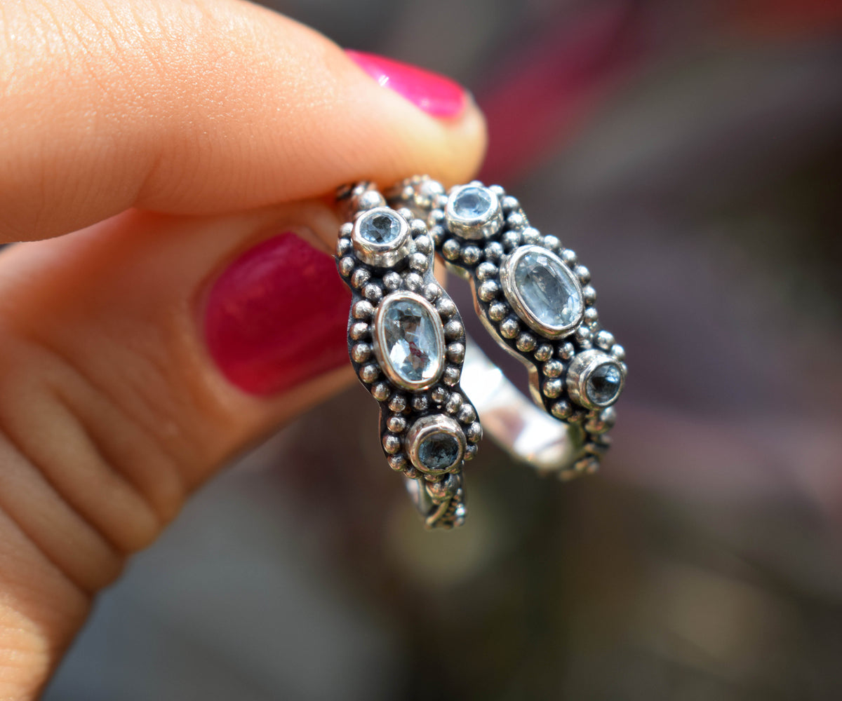 Argollas Roma Aguamarinas