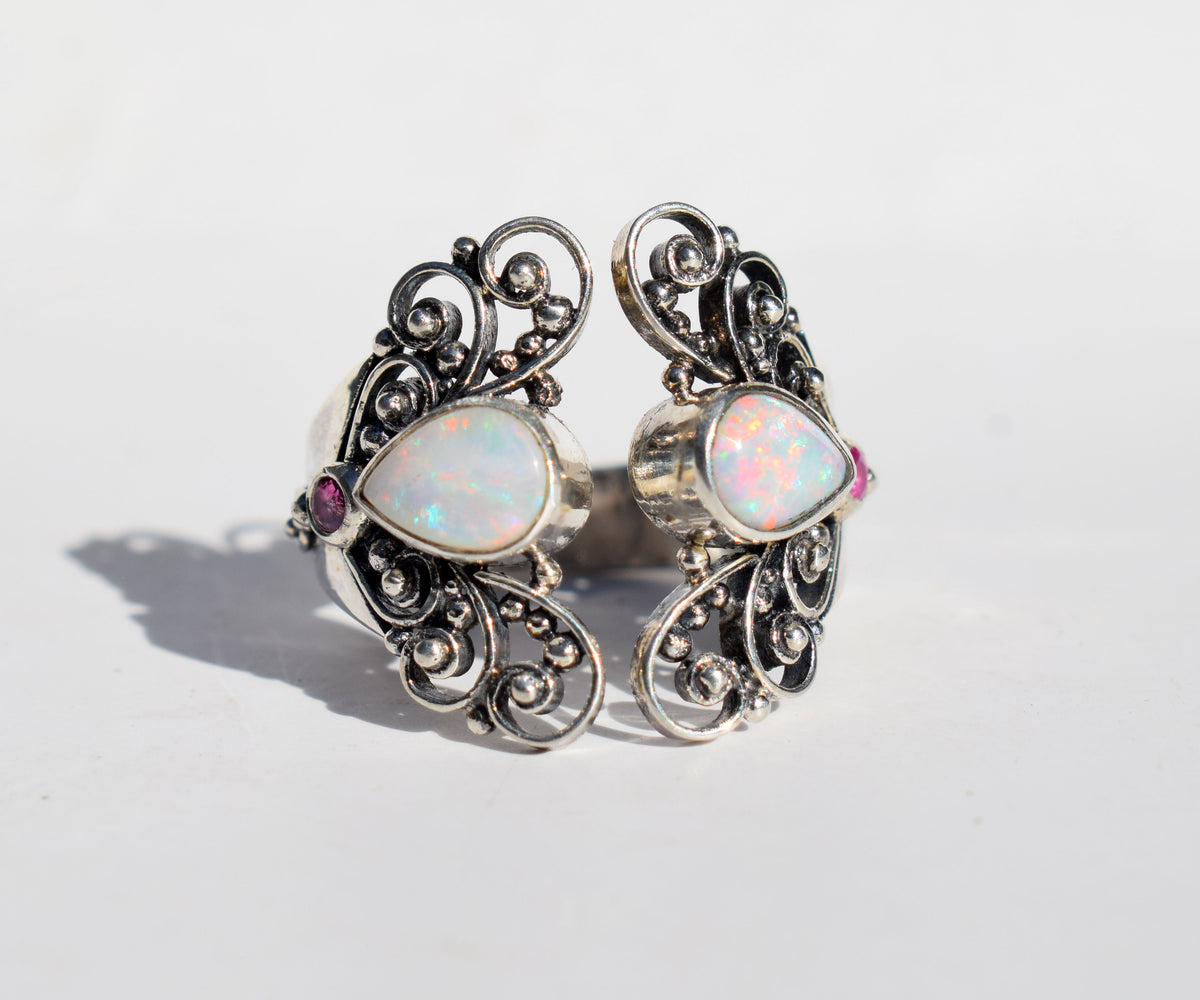 Anillo Open Butterfly Opalo Rubies