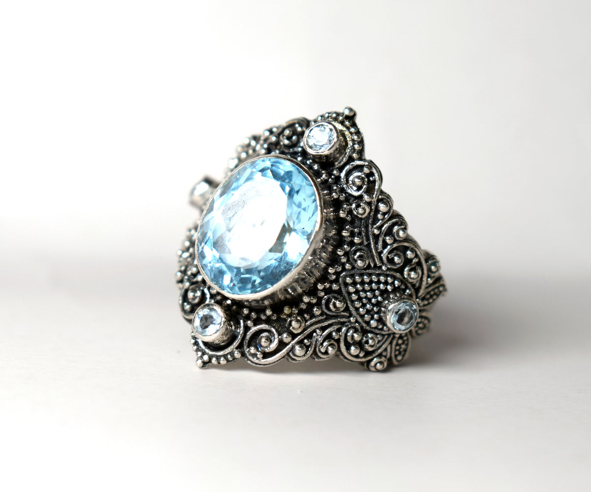 Anillo Lotus Big Topacio