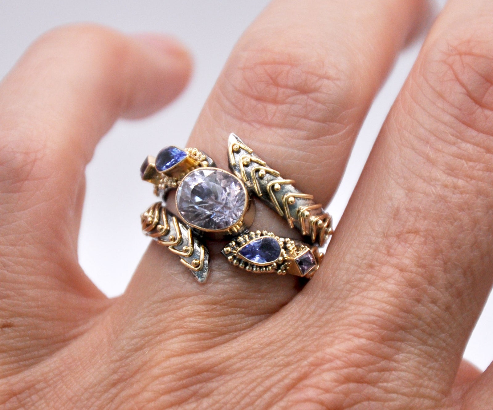 Anillo Kundalini Polaris kunzita