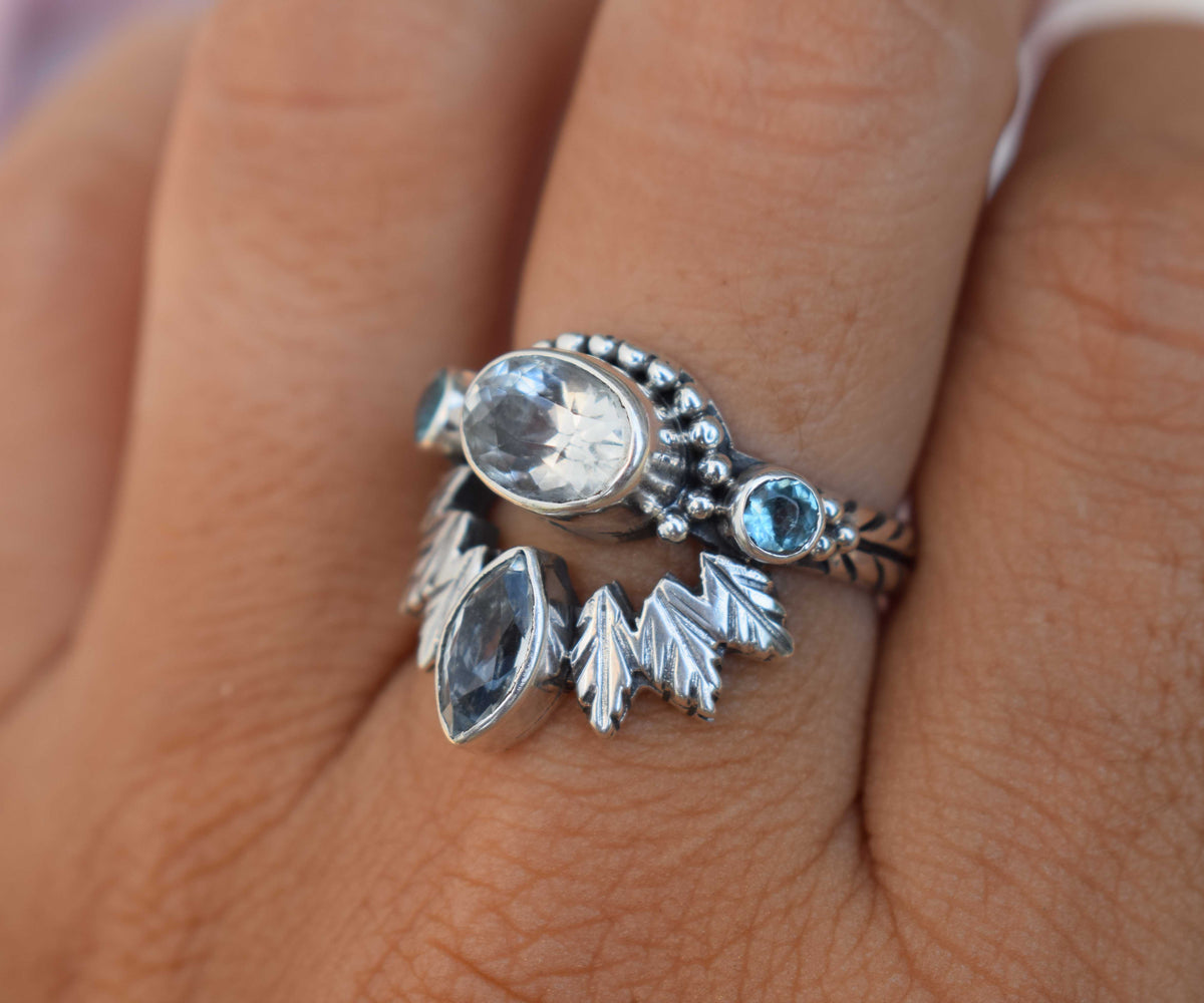 Anillo Pocahontas Aguamarina