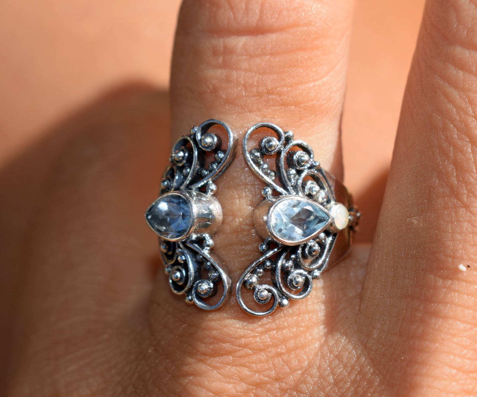 Anillo Open Butterfly Topacio