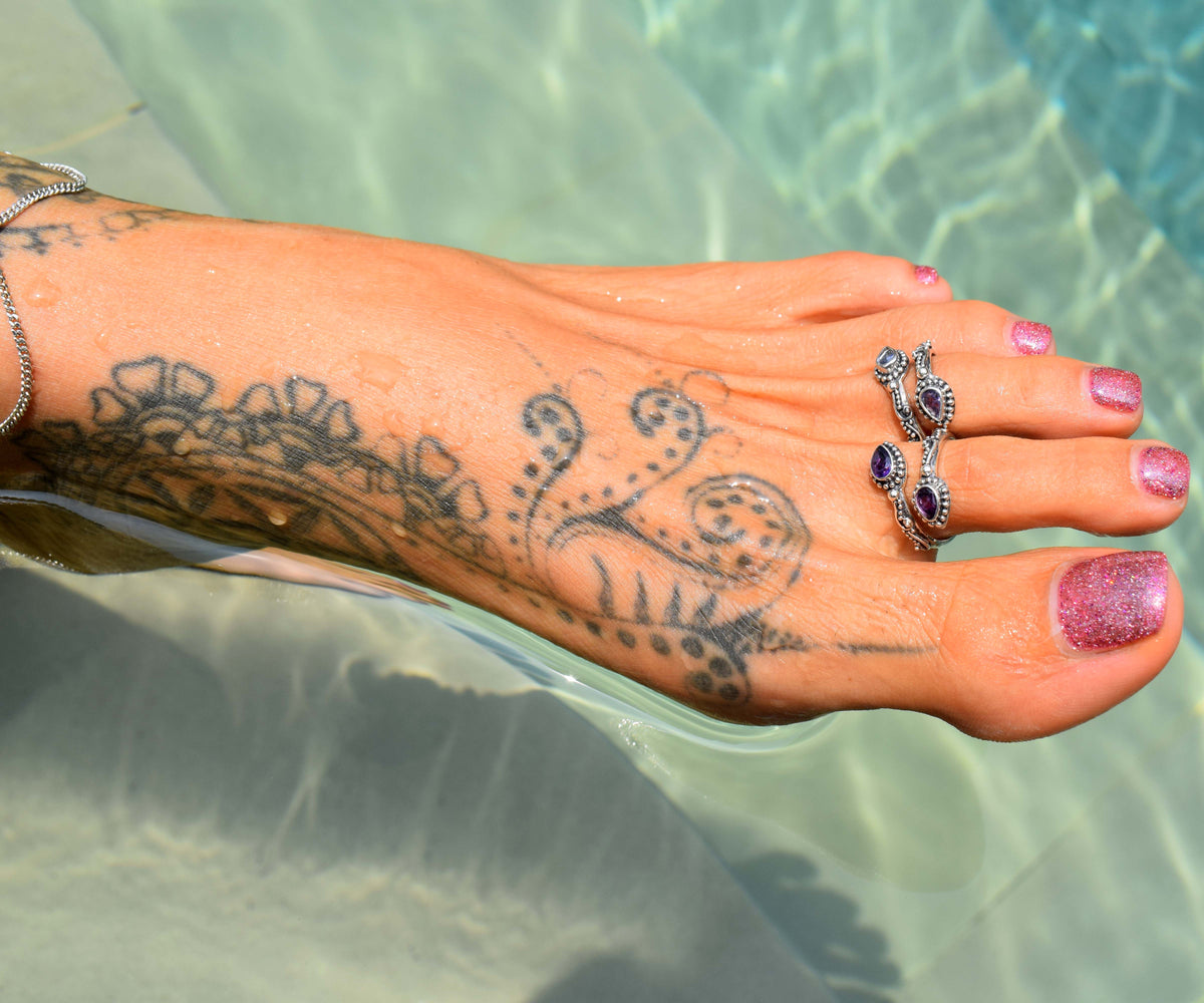 Anillo Pie Duo Amatista