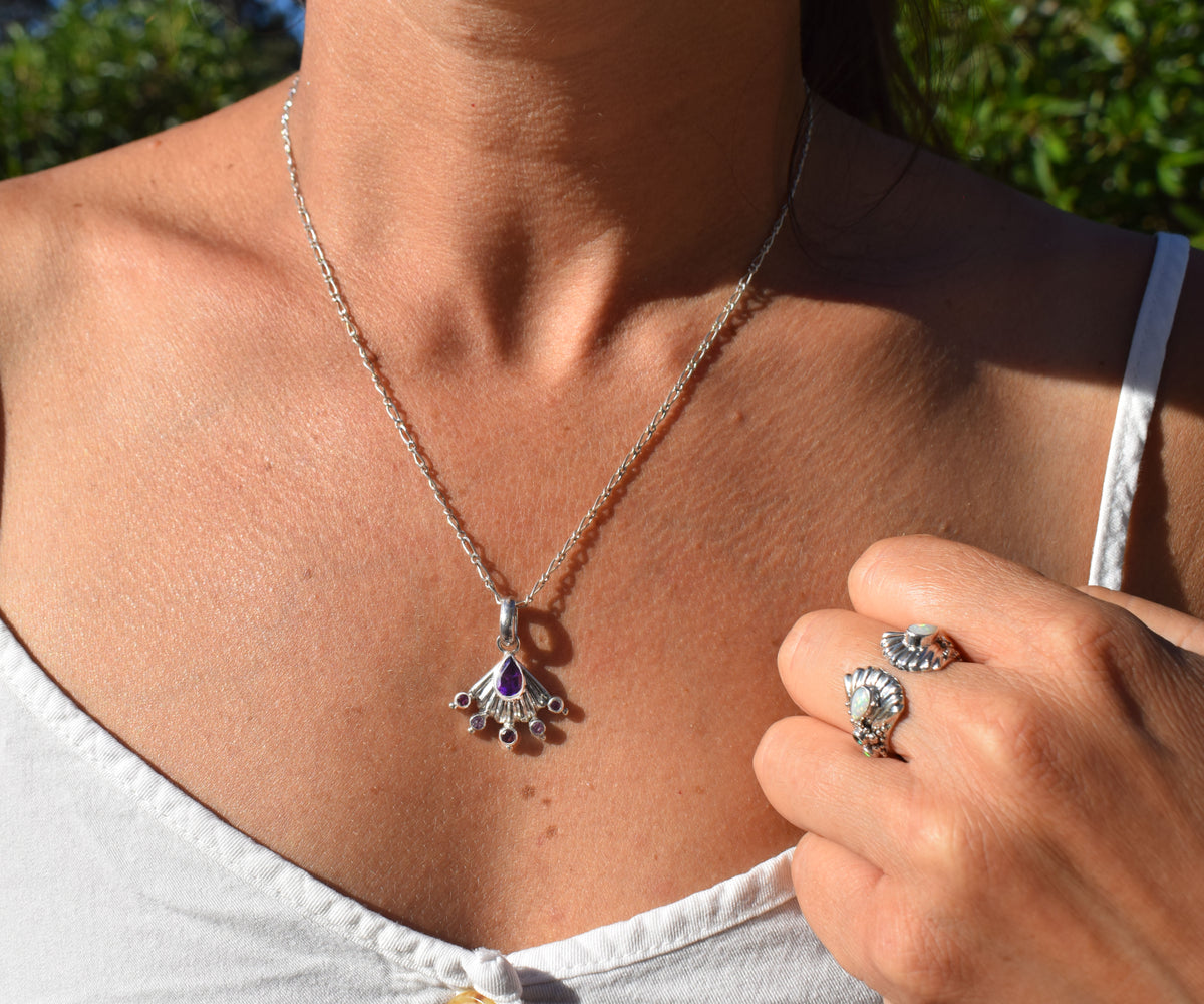 Colgante Shell Purple Pink