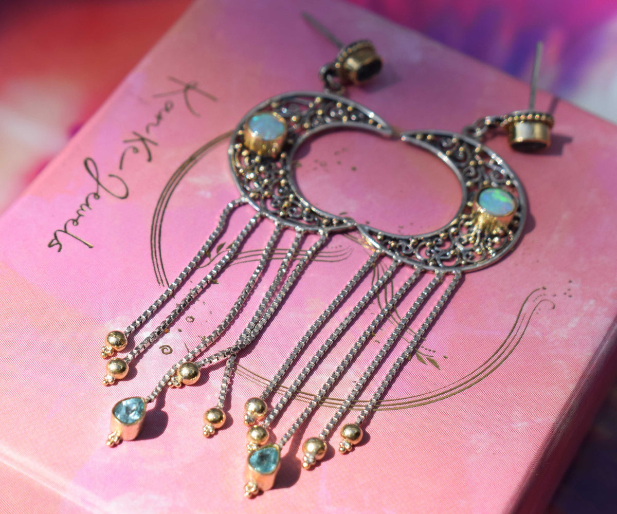 Aros Crecent Moon Opalos