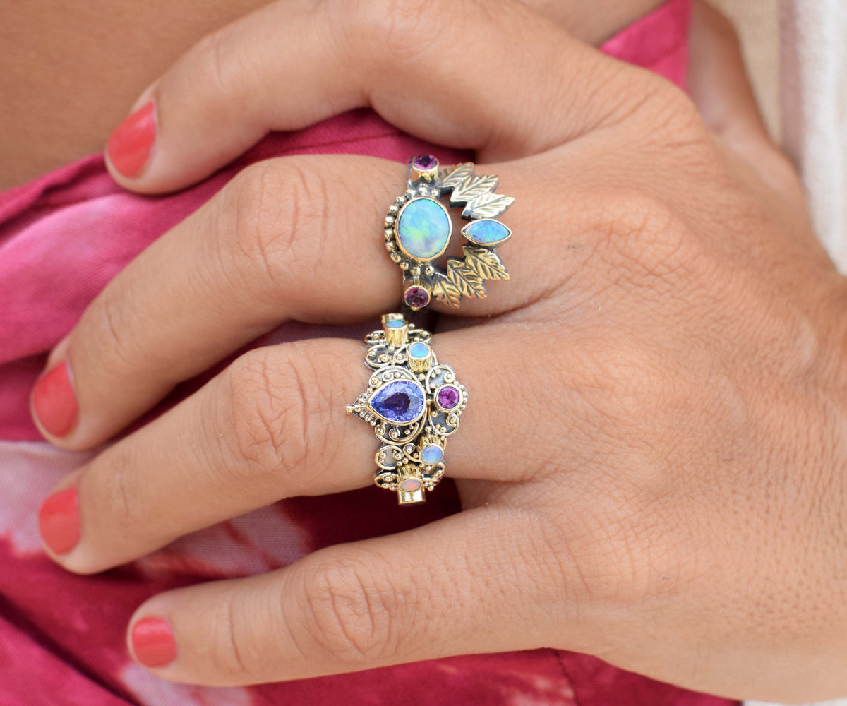 Anillo Magic Lotus Tanzanita