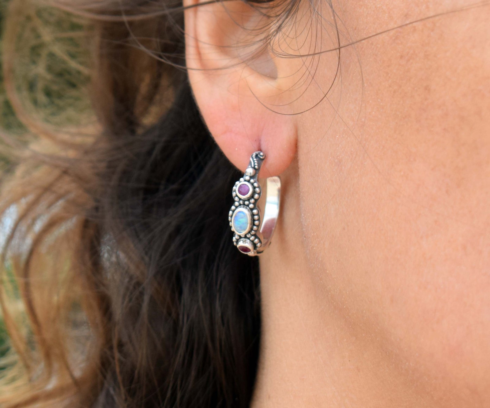 Argollas Roma Opalo Rubi