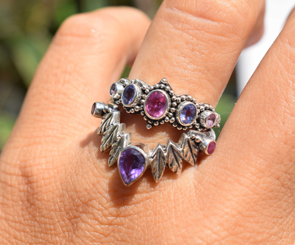 Anillo Petra Turmalina Rosa