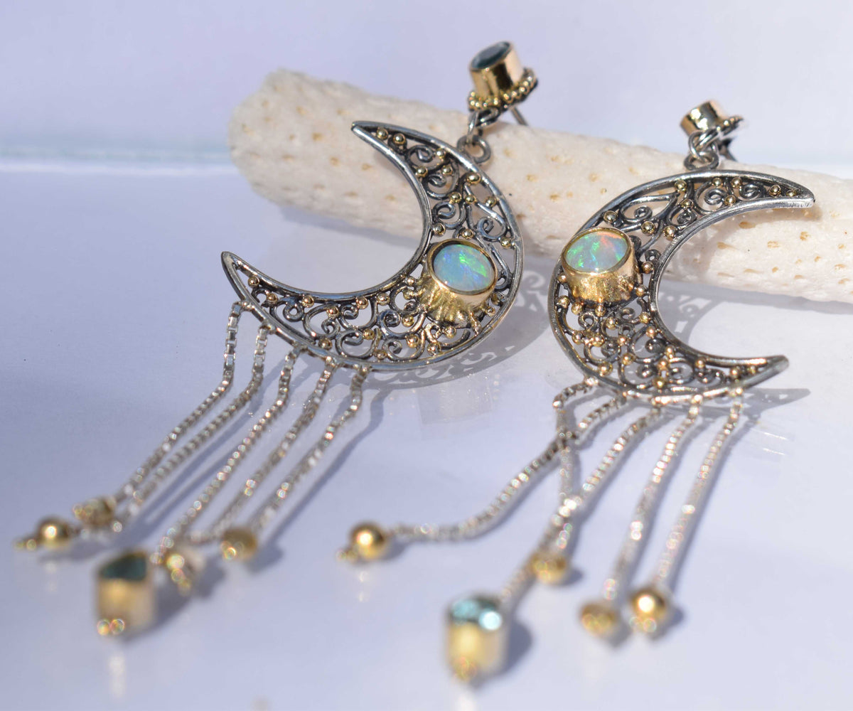 Aros Crecent Moon Opalos