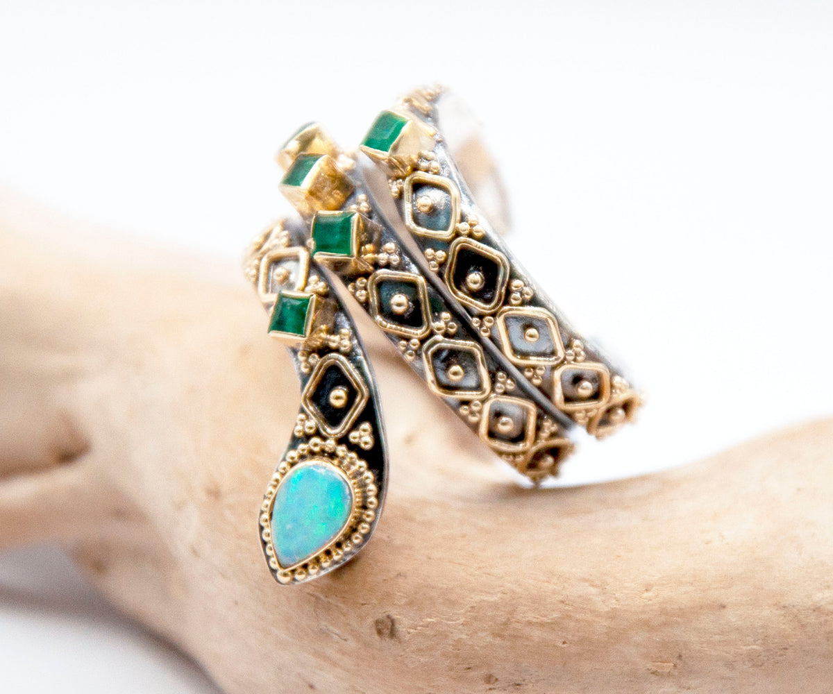 Anillo Kundalini Ópalo Esmeralda