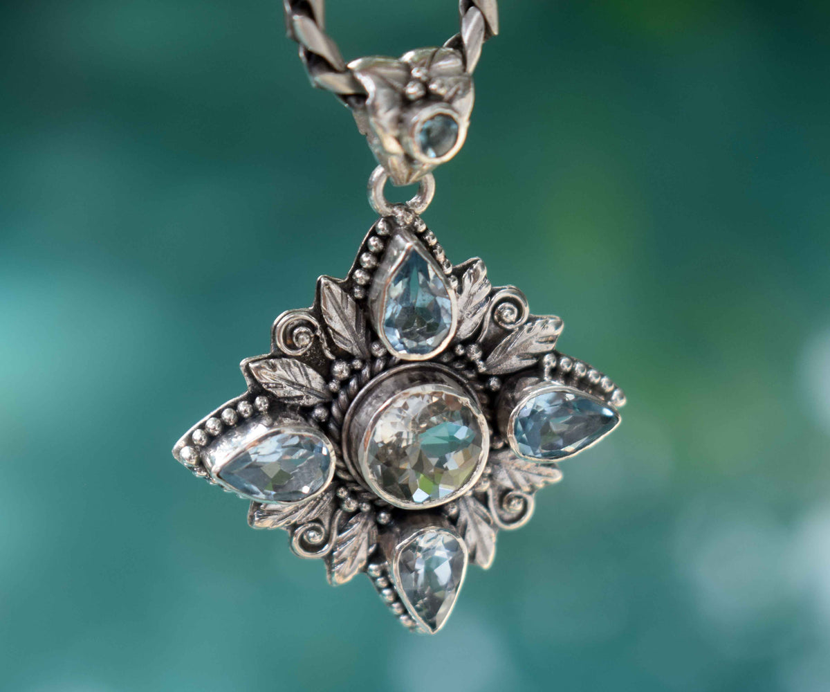Colgante  Pocahontas Aguamarina
