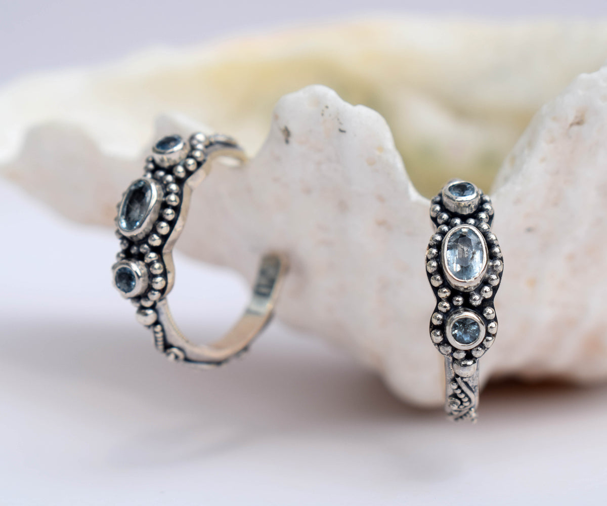 Argollas Roma Aguamarinas