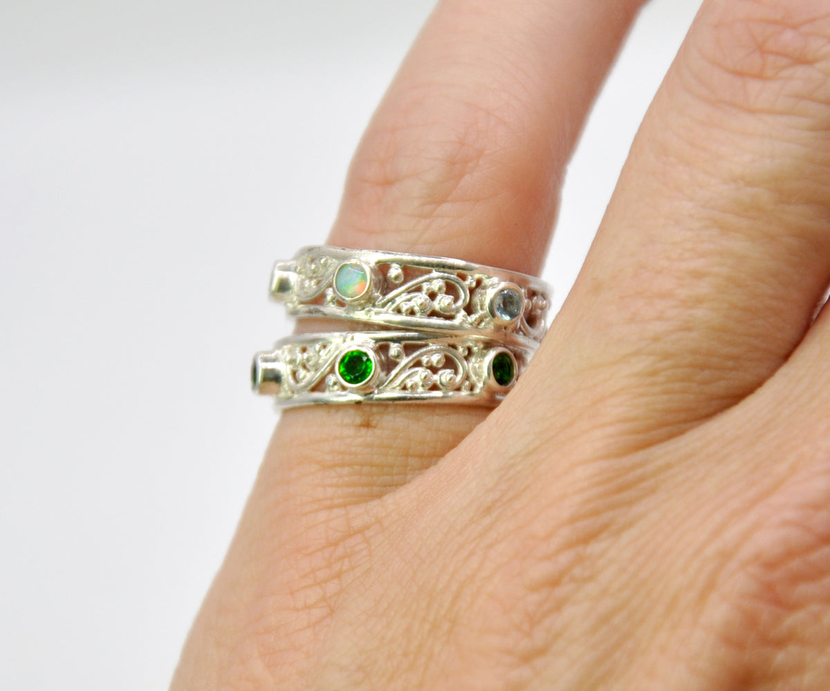 Anillo Basic Open Tsavoritas