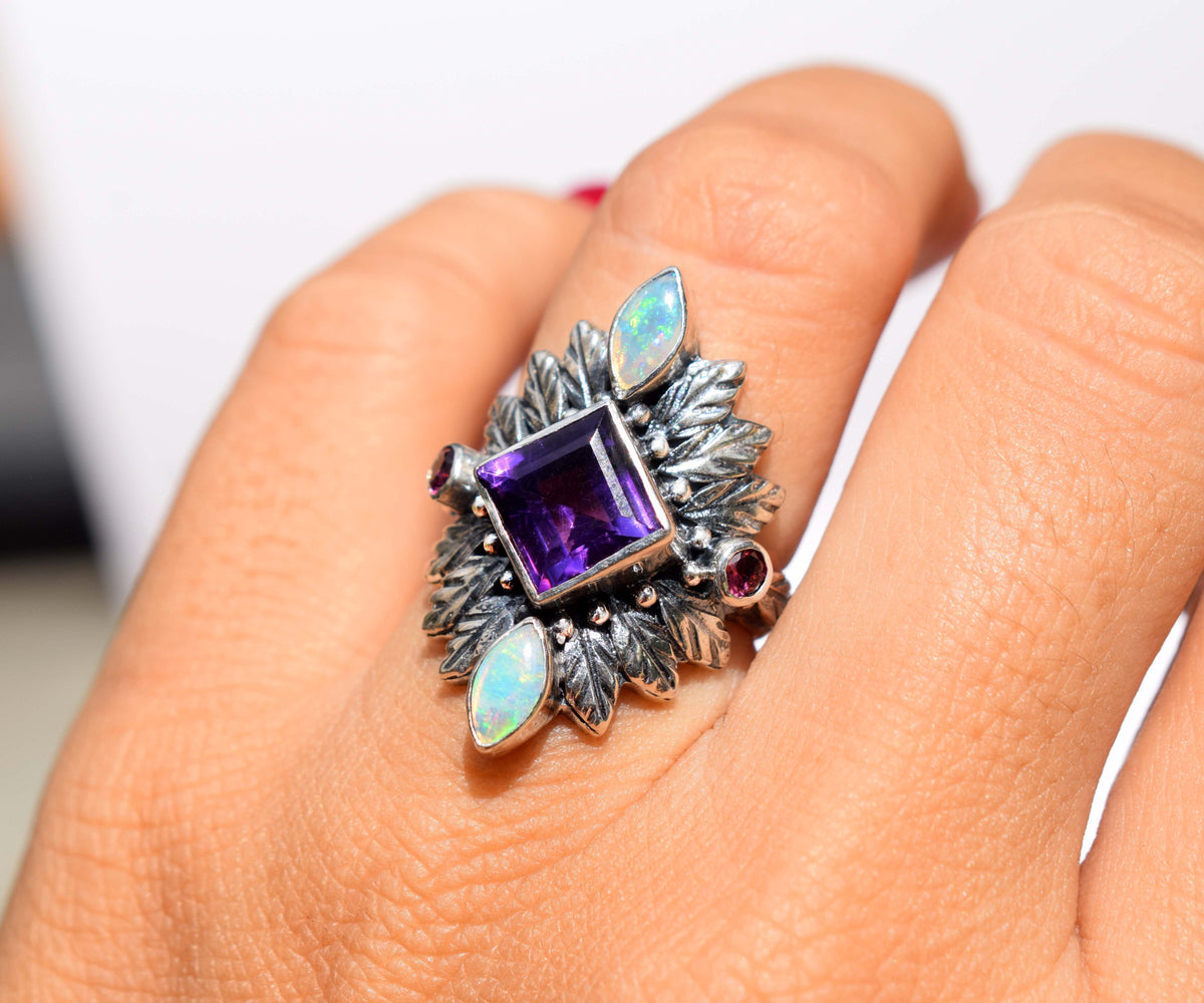 Anillo Pocahontas Queen Amatista