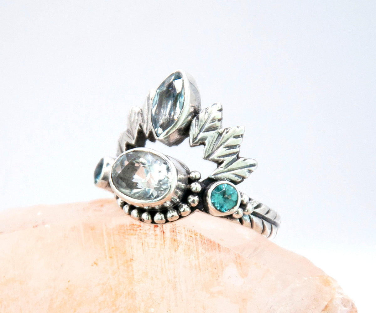 Anillo Pocahontas Aguamarina