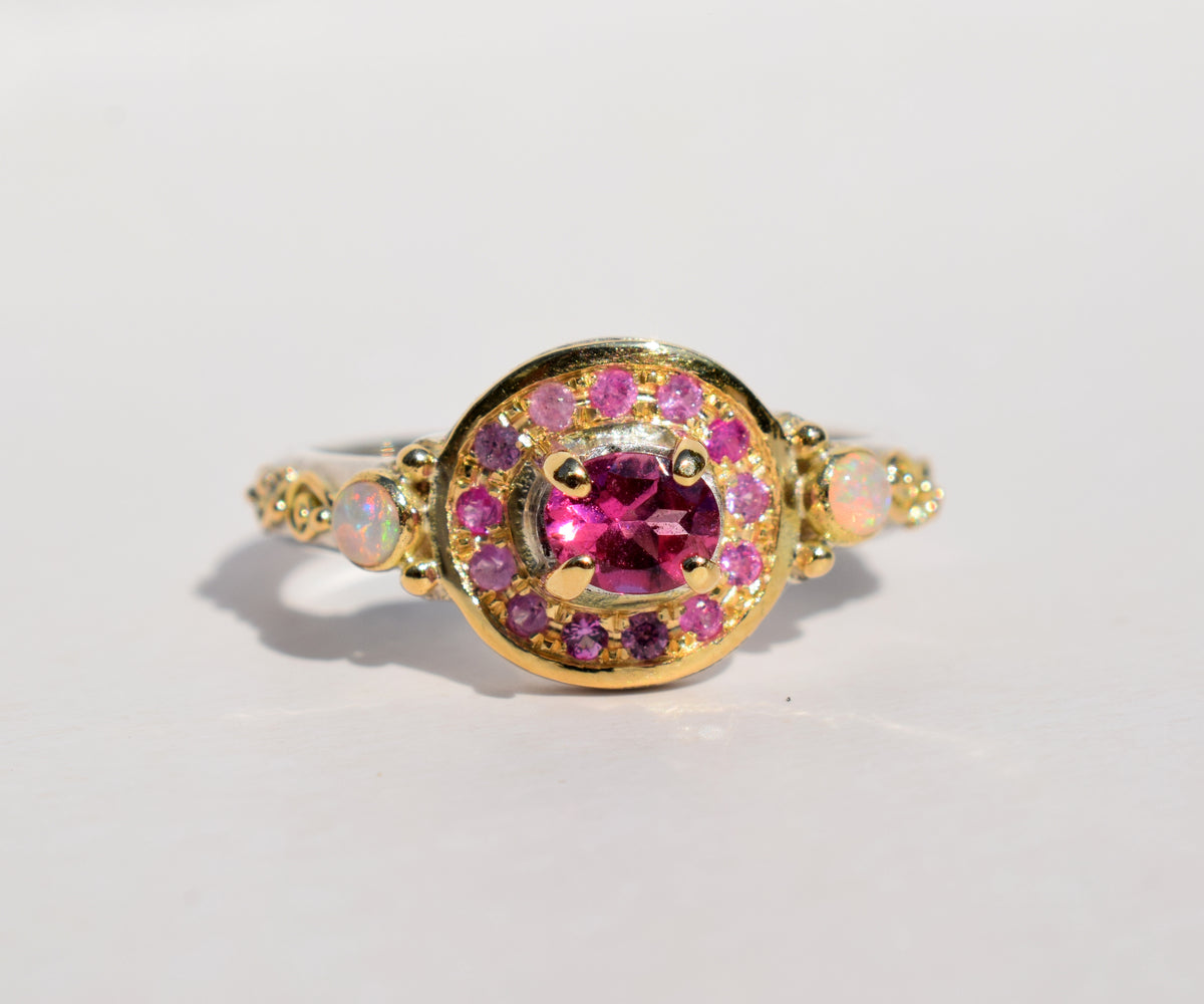 Anillo Celestia Pink Turmalina