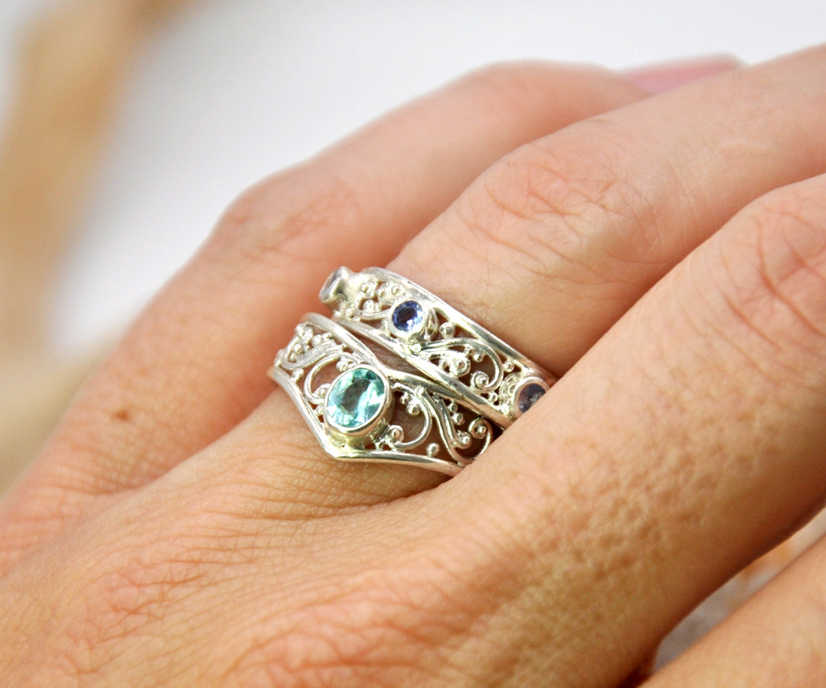 Anillo Basic Open Tanzanita