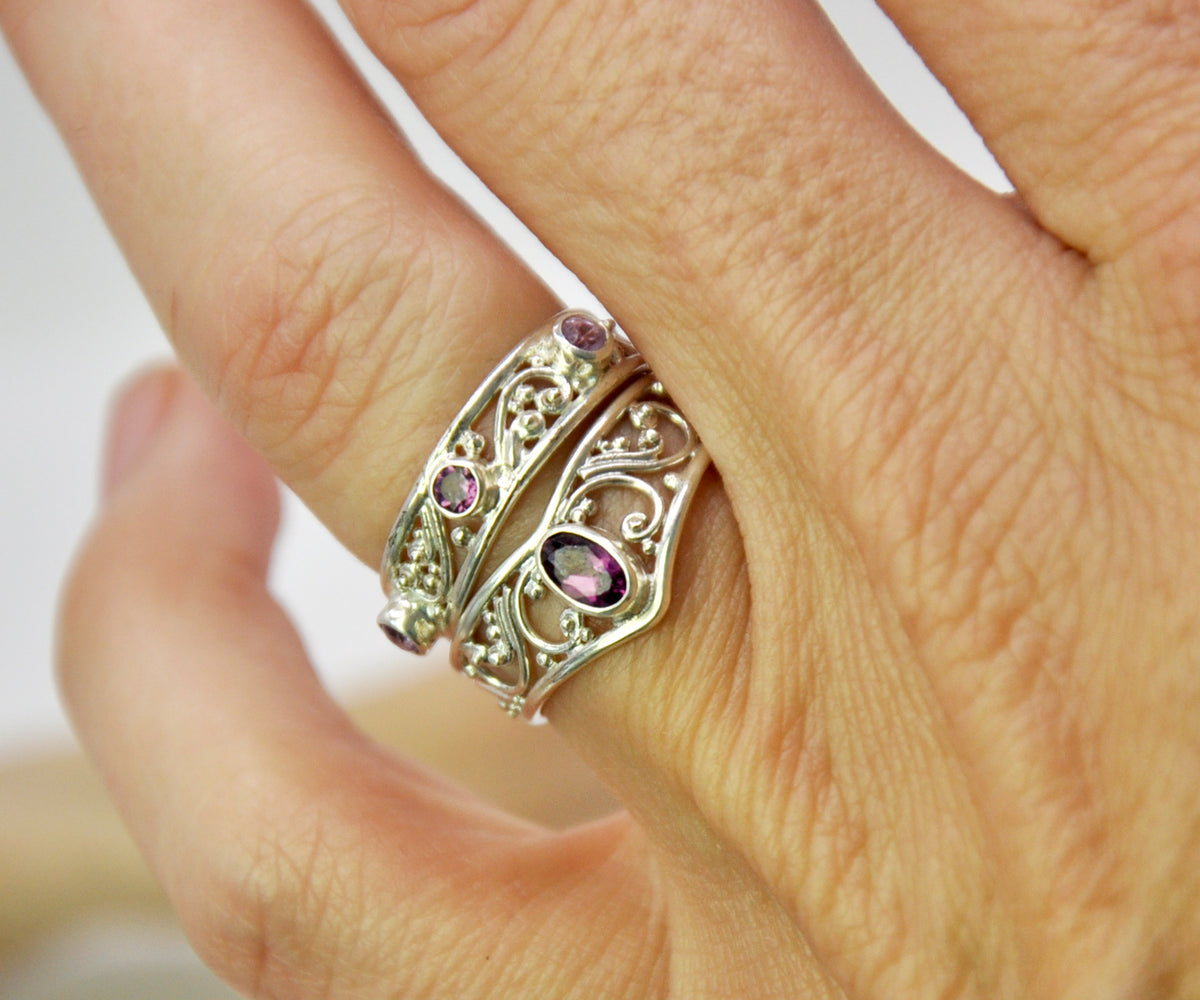 Anillo Basic Open Amatistas