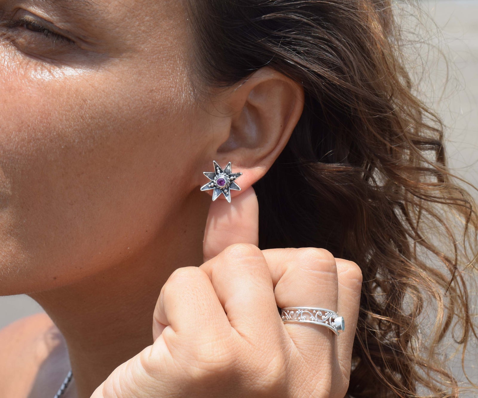 Aros Venus Silver Rodolita