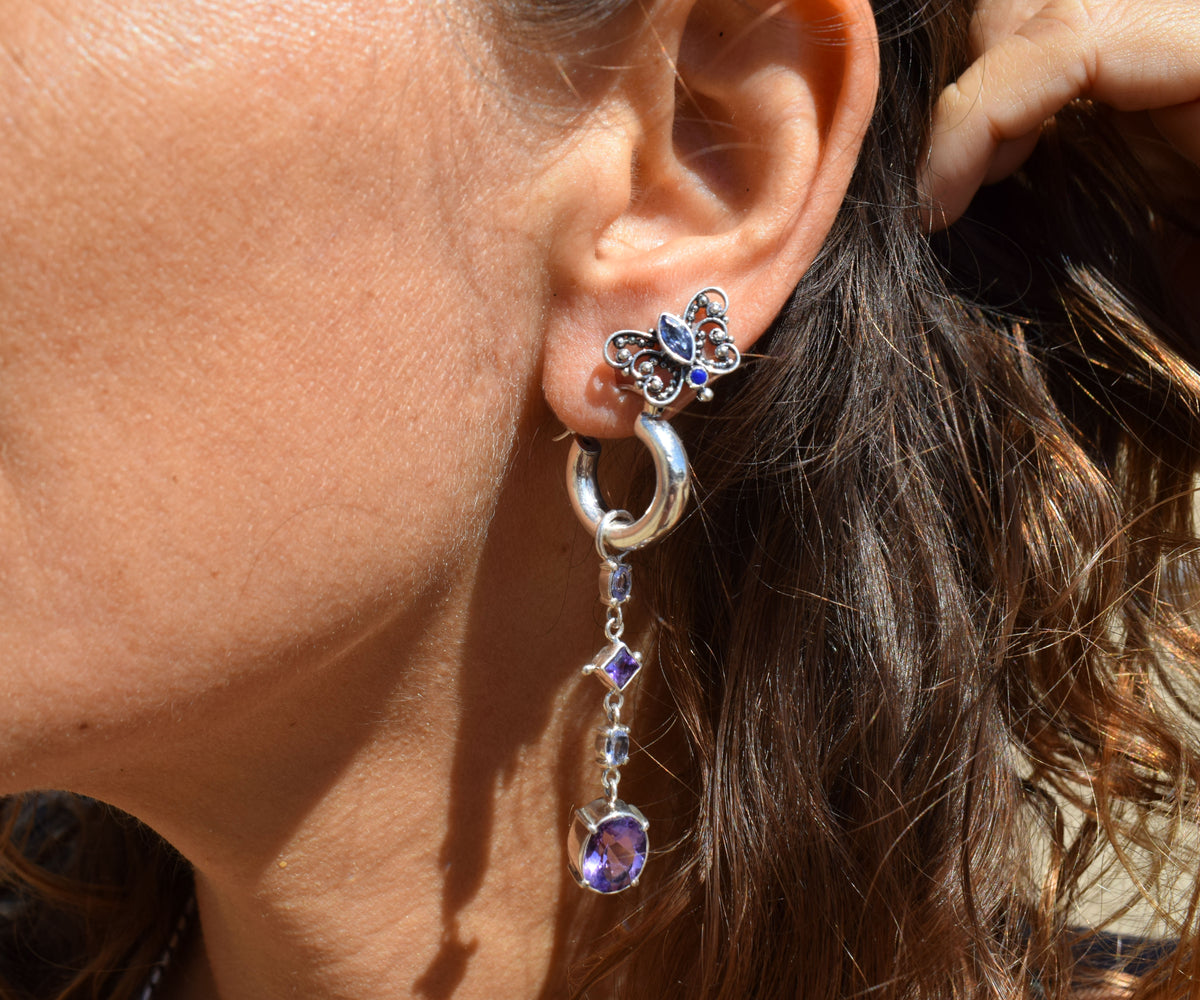 Aros Open Buterfly Piedra Luna