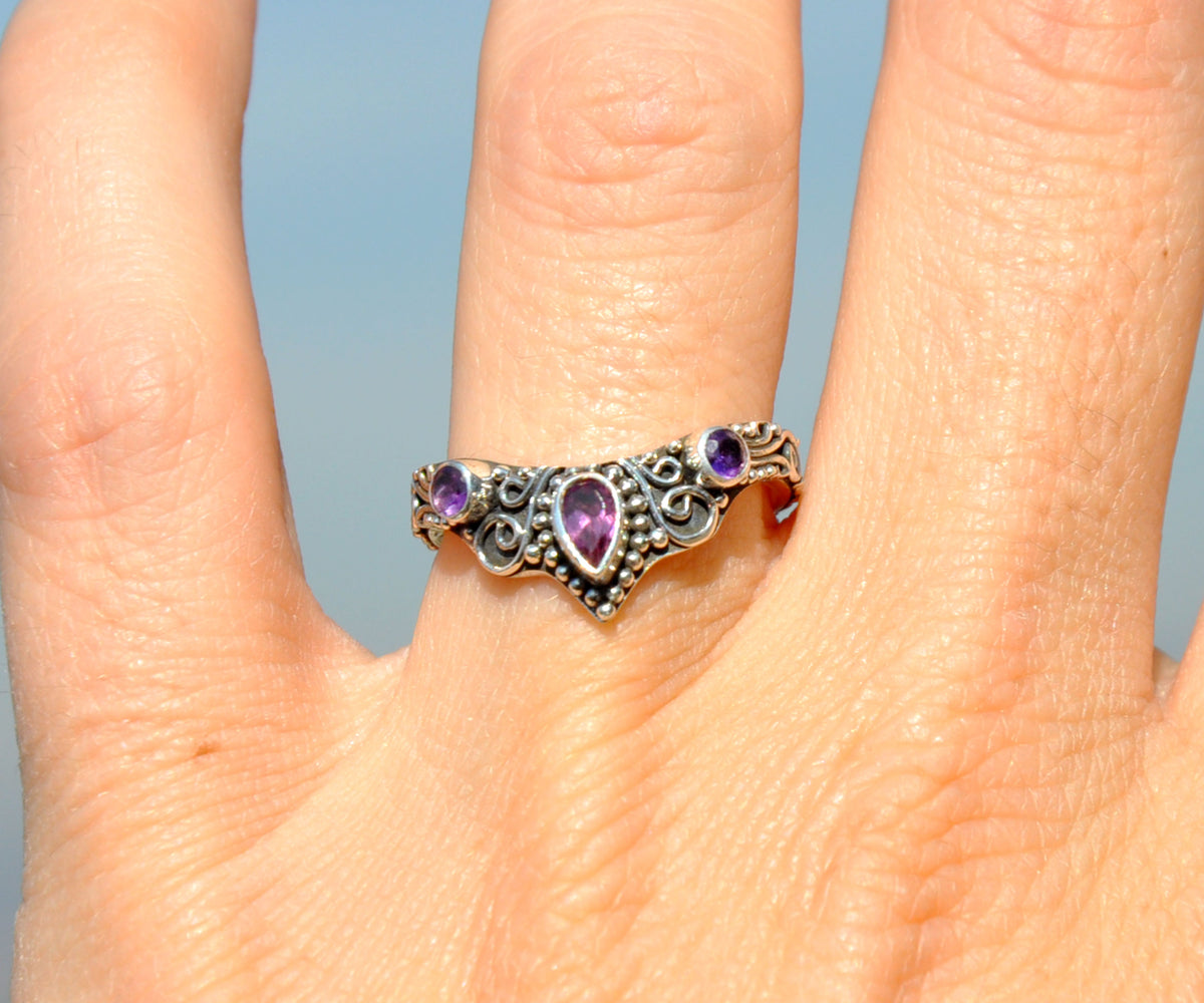 Anillo Fusión Rodolita Amatista