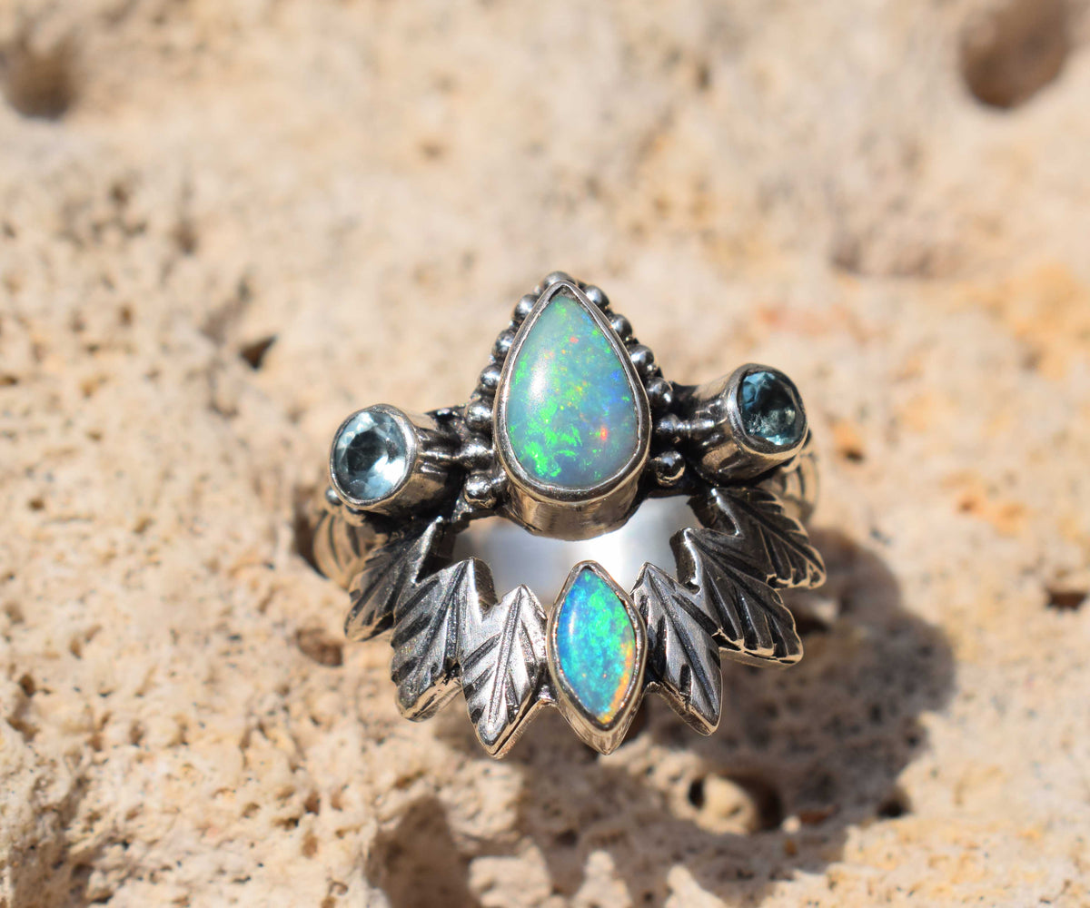 Anillo Pocahontas Opalo Mar