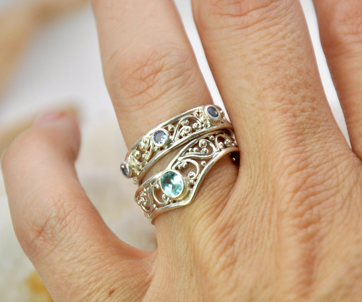 Anillo Basic Open Tanzanita