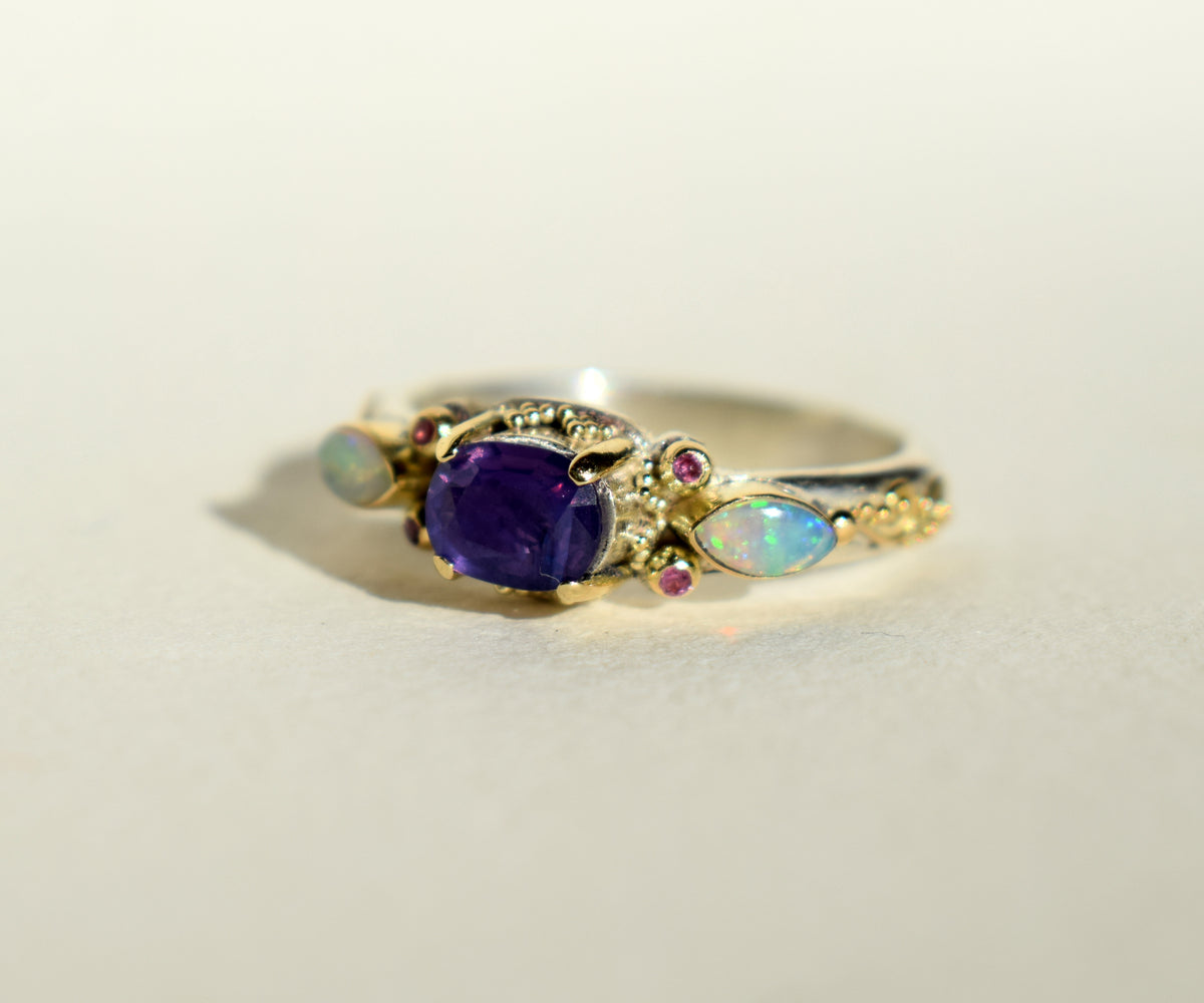 Anillo Aura Purple Pink Zafiro