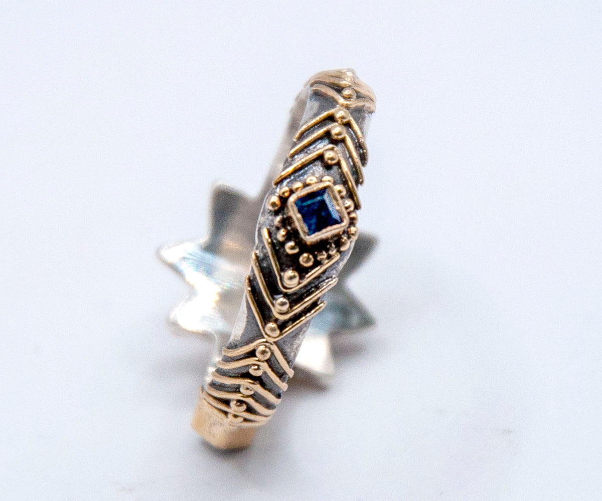 Anillo Cosmic Venus Aguamarina
