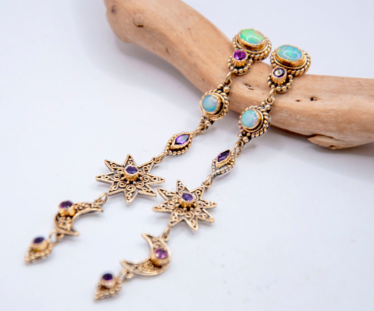 Aros constelaciones Opalo y Amatista