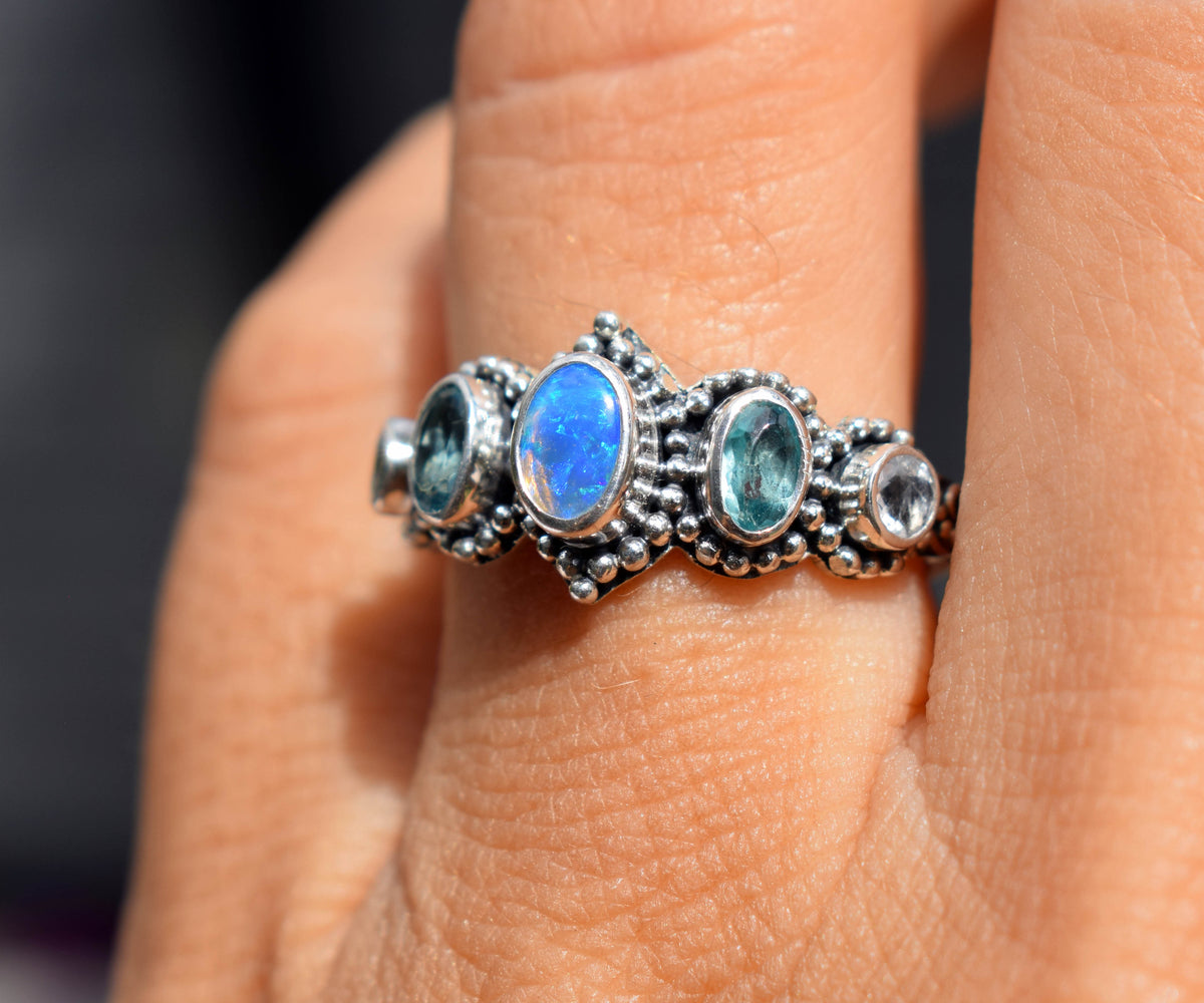 Anillo Petra Opalo y apatitas