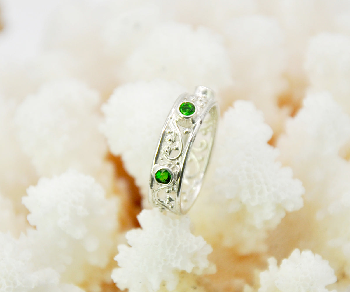 Anillo Basic Open Tsavoritas