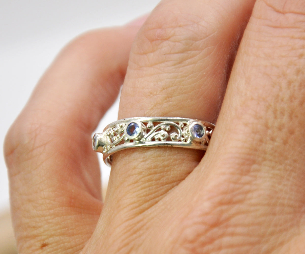 Anillo Basic Open Tanzanita