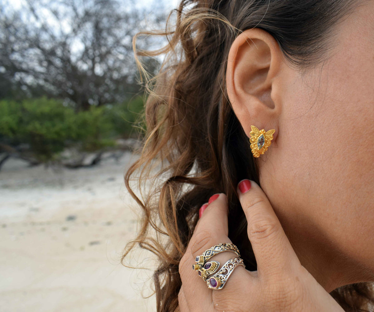 Aros Buterfly Aguamarina